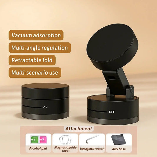 Magnetisk Mobilholder med Vakuum - Sikkerhed & Komfort i Bil