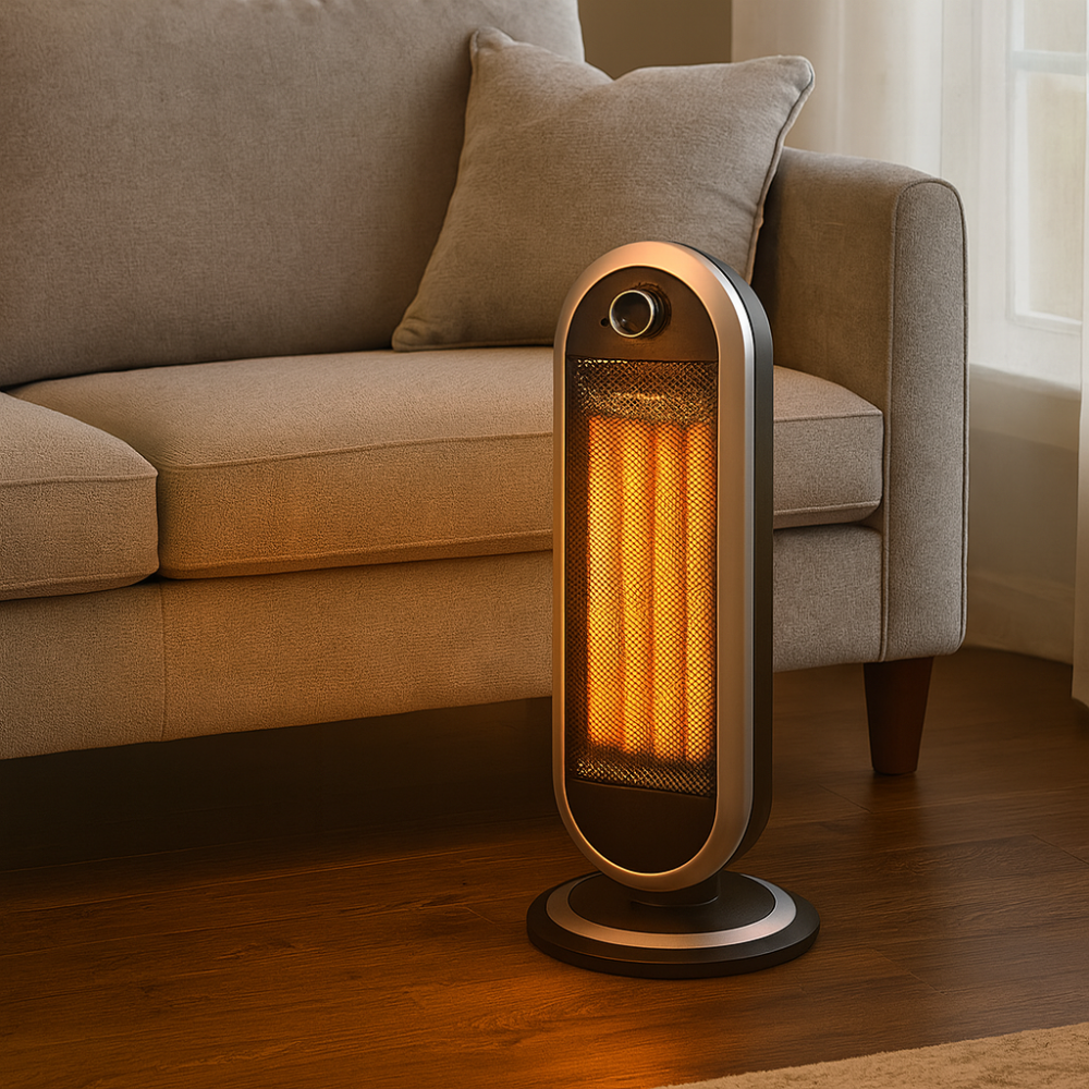 Portabel elektrisk värmefläkt för inomhusbruk, energisnål och oscillerande