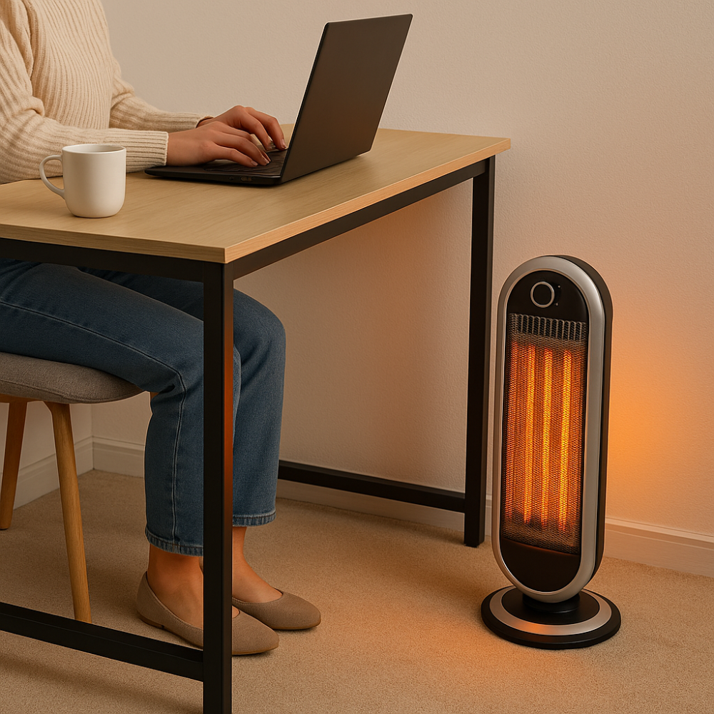 Portabel elektrisk värmefläkt för inomhusbruk, energisnål och oscillerande