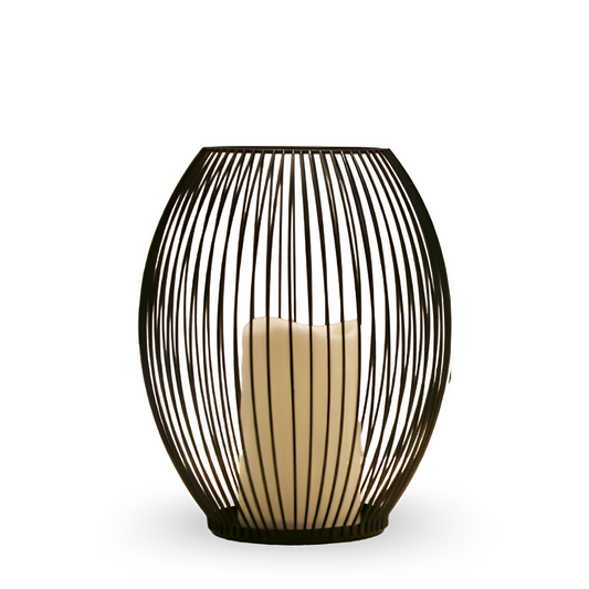 Stilren Svart Metalllykta Ljusstake | Modern Hygge