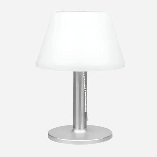 Solcellsdriven LED-bordslampa med stilren design och mysig belysning