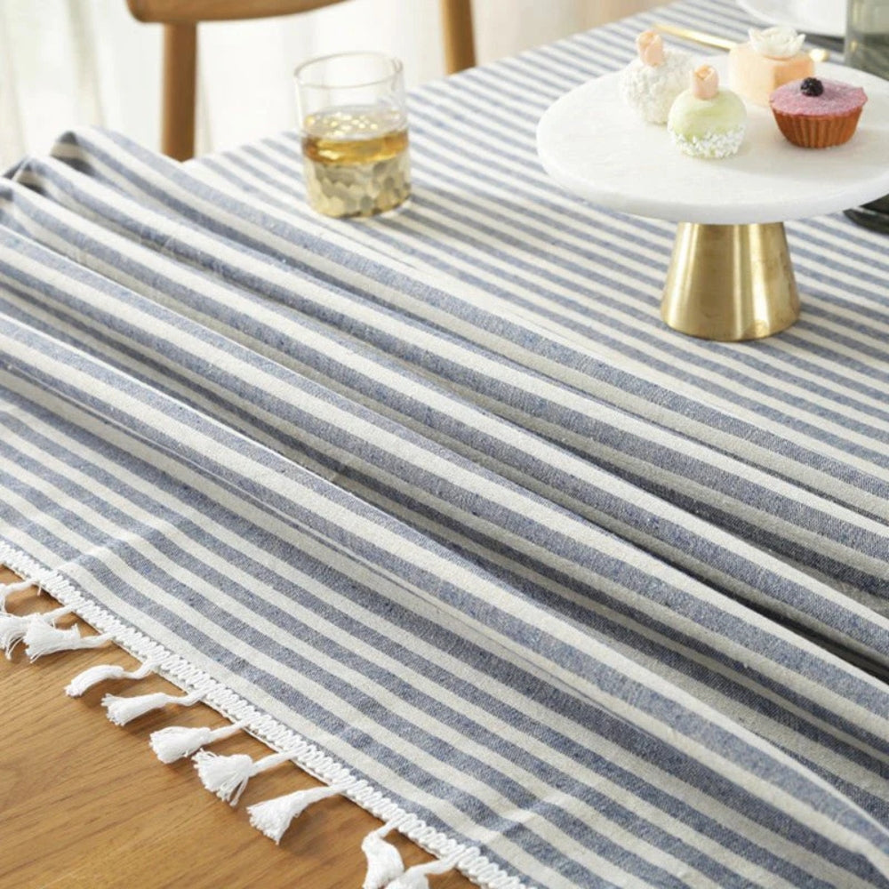 Elegant Stribet Tabeldug i Mikrofiberblanding - Nem Rengøring