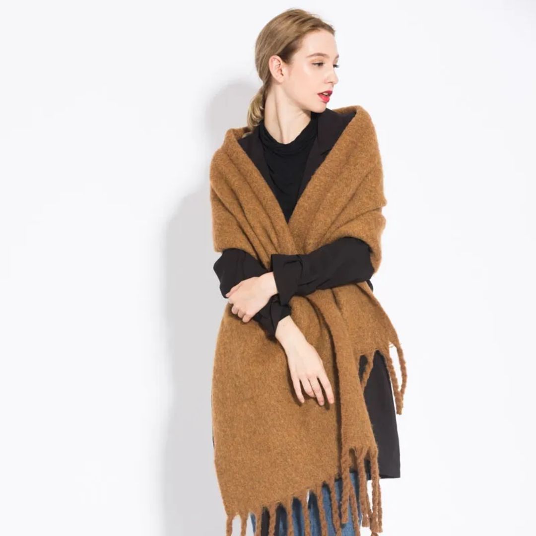 Elegant og Varm Damesjal i Blødt Polyester - 10 Trendfarver