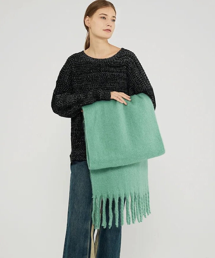 Elegant og Varm Damesjal i Blødt Polyester - 10 Trendfarver