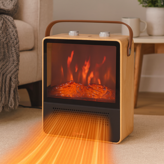 Effektiv eldstad med 3D-flammeeffekt för medelstora rum