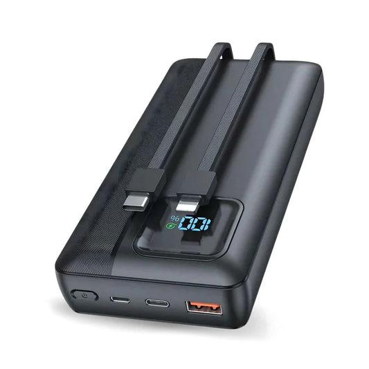 Kraftfuld Powerbank 30000 mAh med LED Skærm og Multiforbindelser