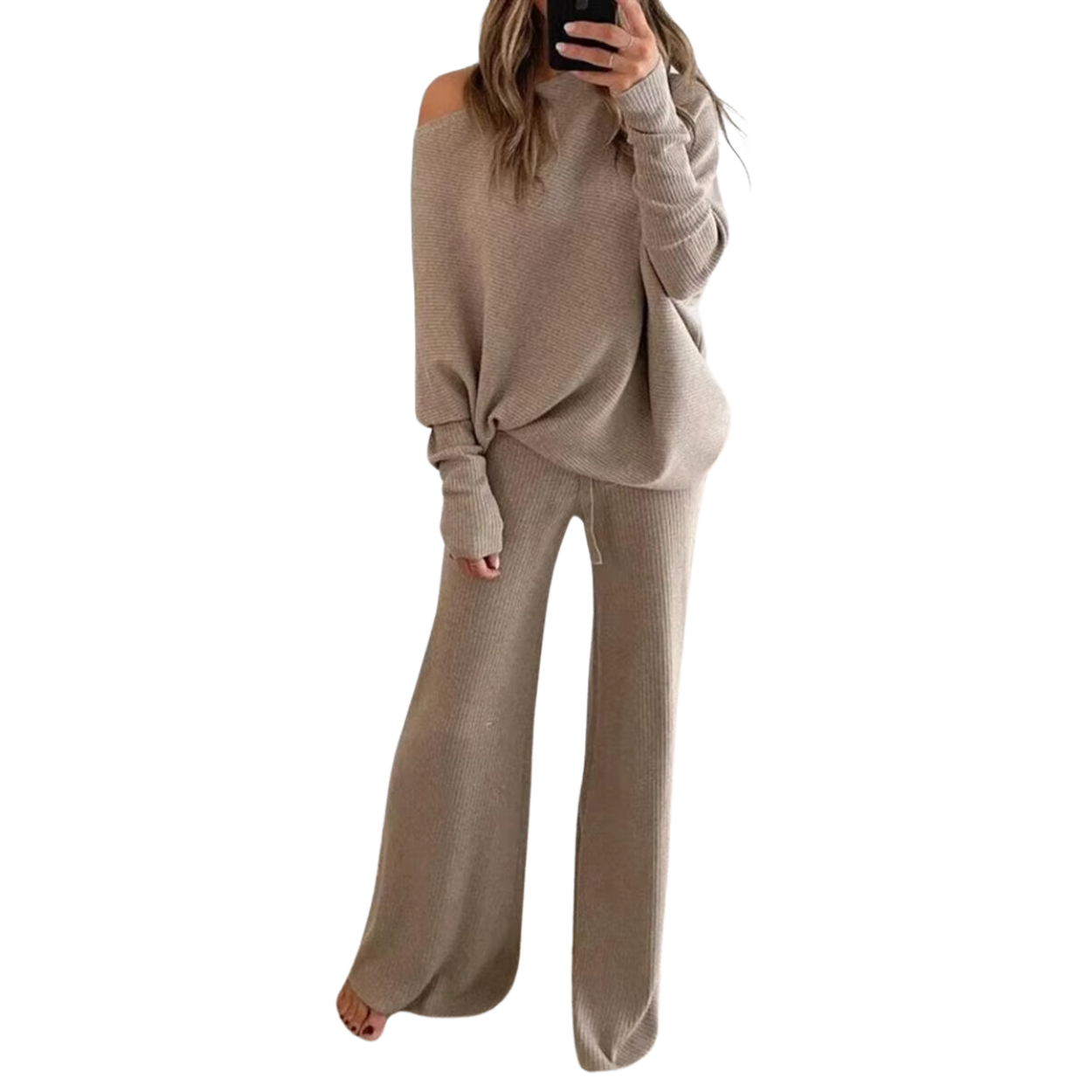 Elegant och bekvämt set med sweatshirt och byxor