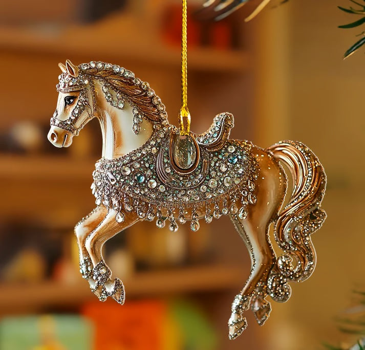 Vintage Hesteornament til Hyggelig Julestemning