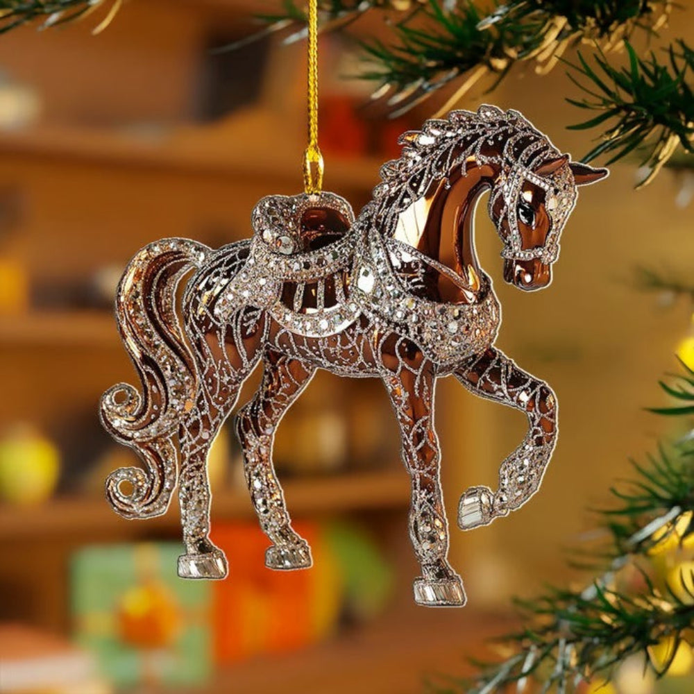 Vintage Hesteornament til Hyggelig Julestemning