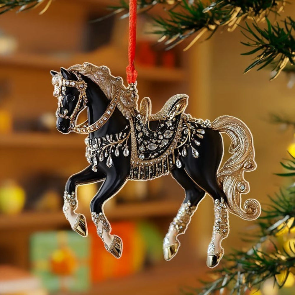 Vintage Hesteornament til Hyggelig Julestemning
