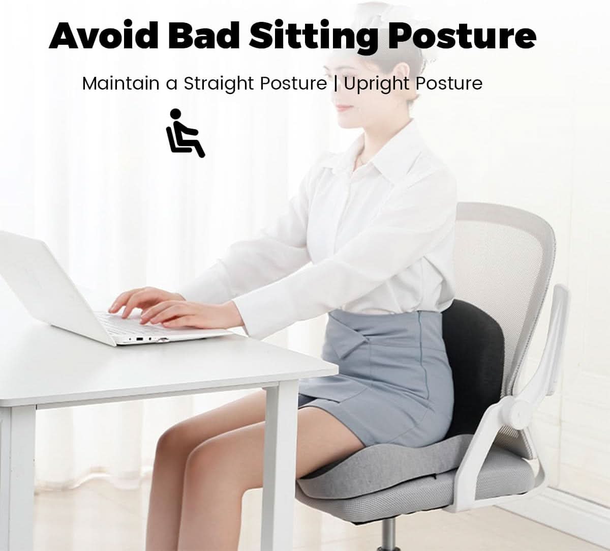 Ergonomisk sittdyna med svankstöd för stol