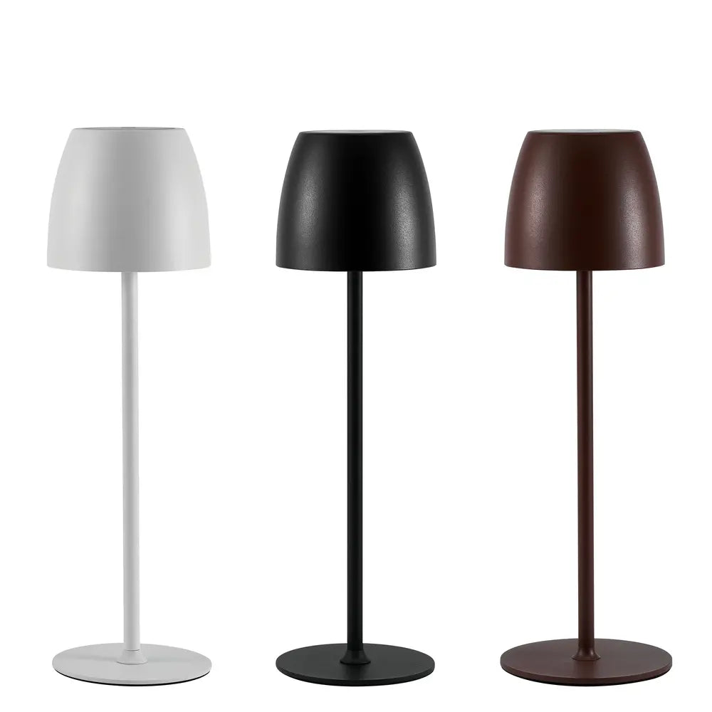 Trådlös LED-bordslampa i metall – Vattentät och justerbar