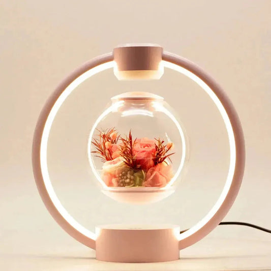 Svævende Blomsterlampe med Magnetisk Elegance og Varmt Lys