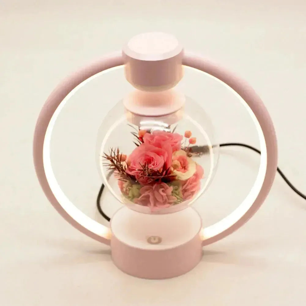 Svævende Blomsterlampe med Magnetisk Elegance og Varmt Lys
