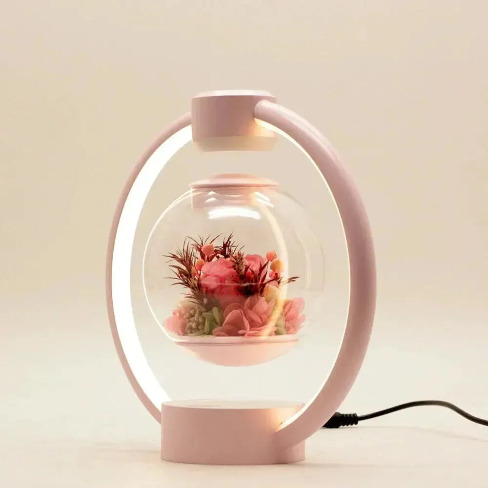 Svævende Blomsterlampe med Magnetisk Elegance og Varmt Lys
