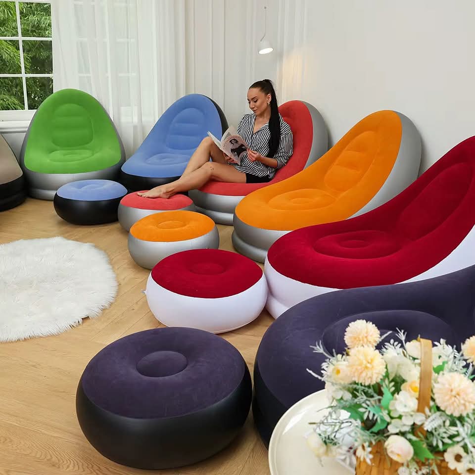 Faul Sofa med Pude og Fodstøtte