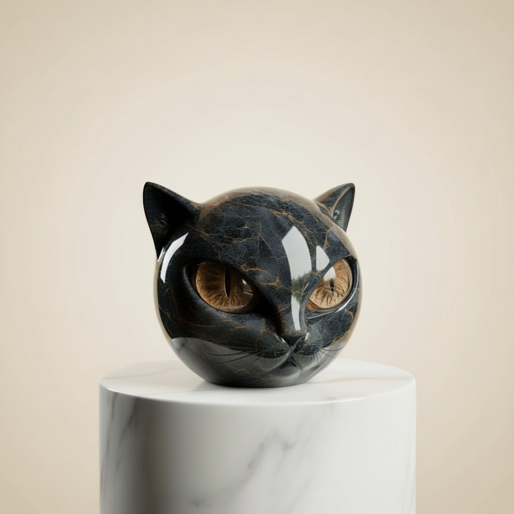 Kattens eleganta skulptur – En mystisk dekorativ figur