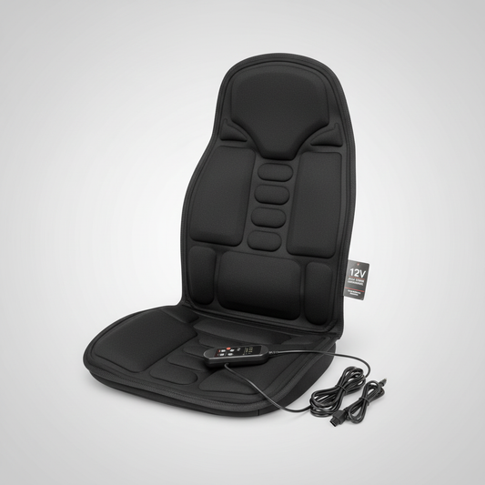 Ergonomisk Massagestolsöverdrag med Shiatsu och Vibration för Nacke, Rygg & Lår - Inkl. Värmefunktion, Biladapter & Fjärrkontroll