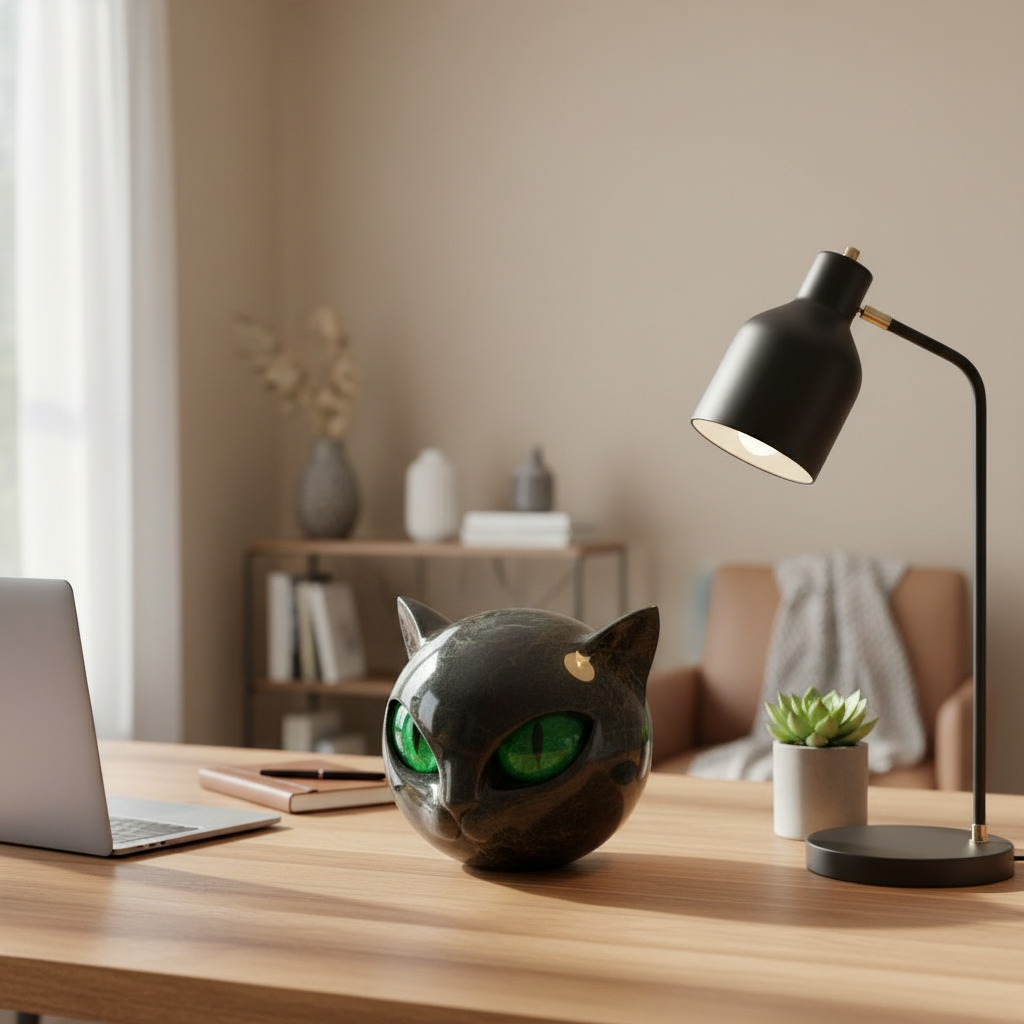 Kattens eleganta skulptur – En mystisk dekorativ figur