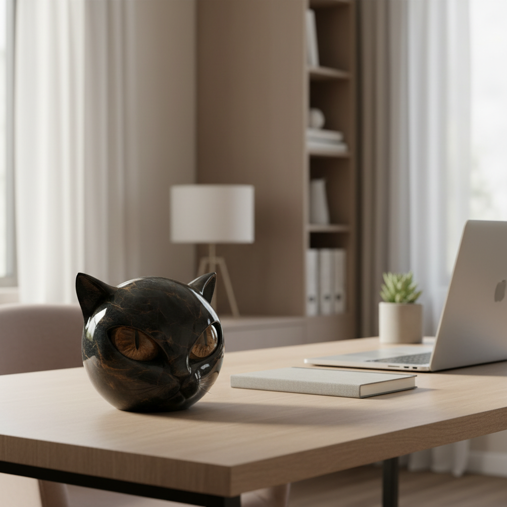 Kattens eleganta skulptur – En mystisk dekorativ figur