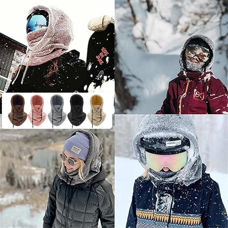 Skidmask med sherpahätta för kallt väder