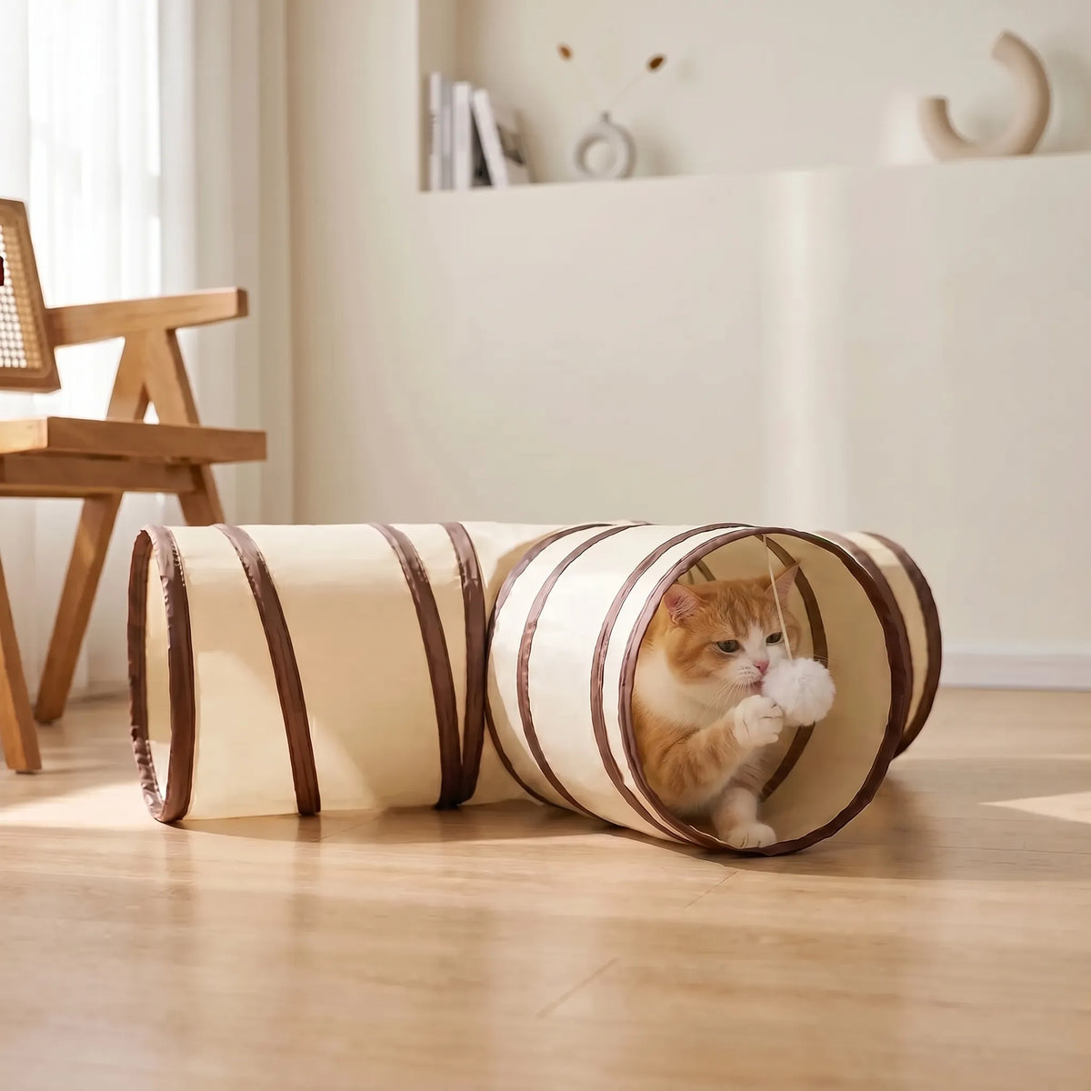 Sammenklappelig katte-tunnel
