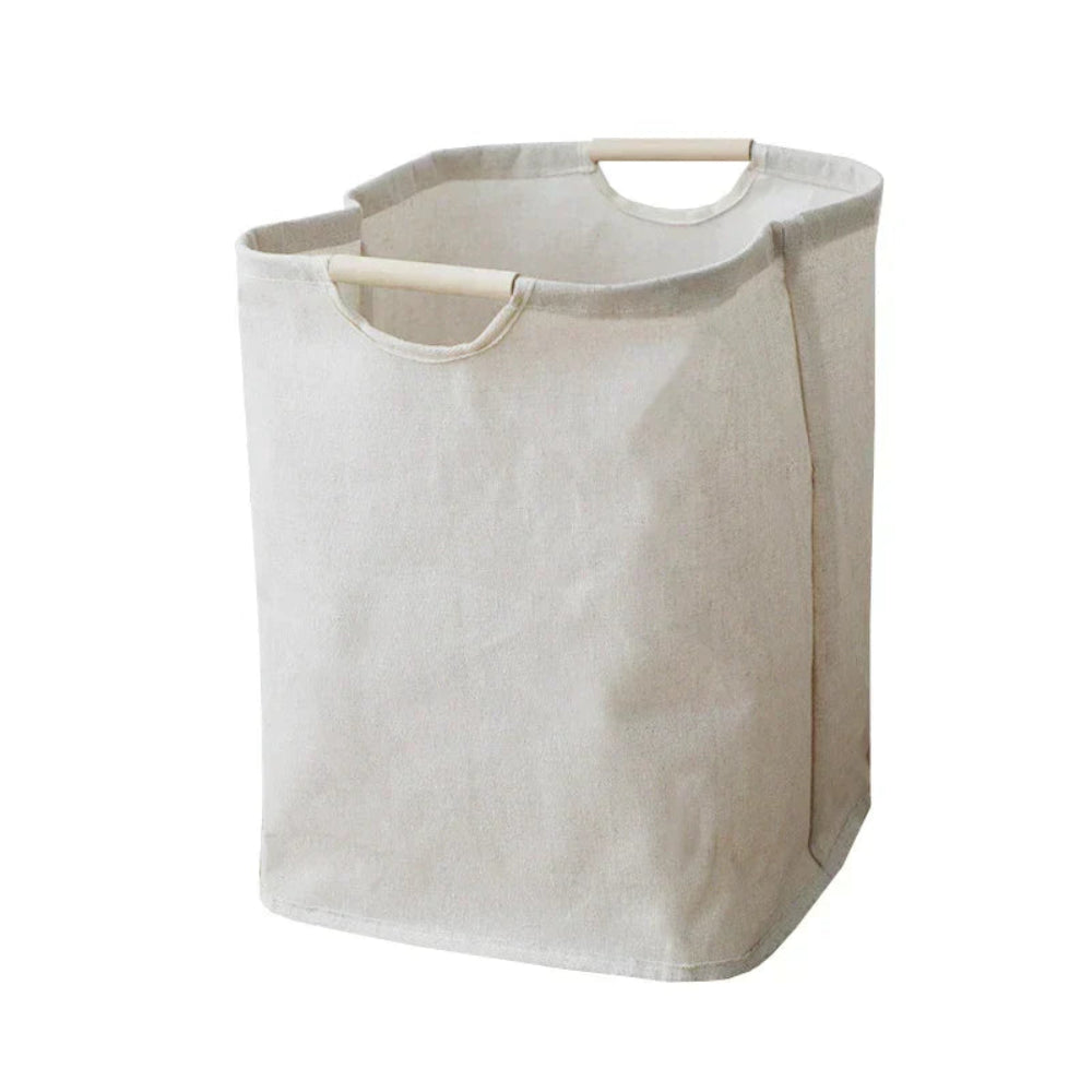 Vikbar Tvättkorg i Naturlig Design - Bomull/Linne