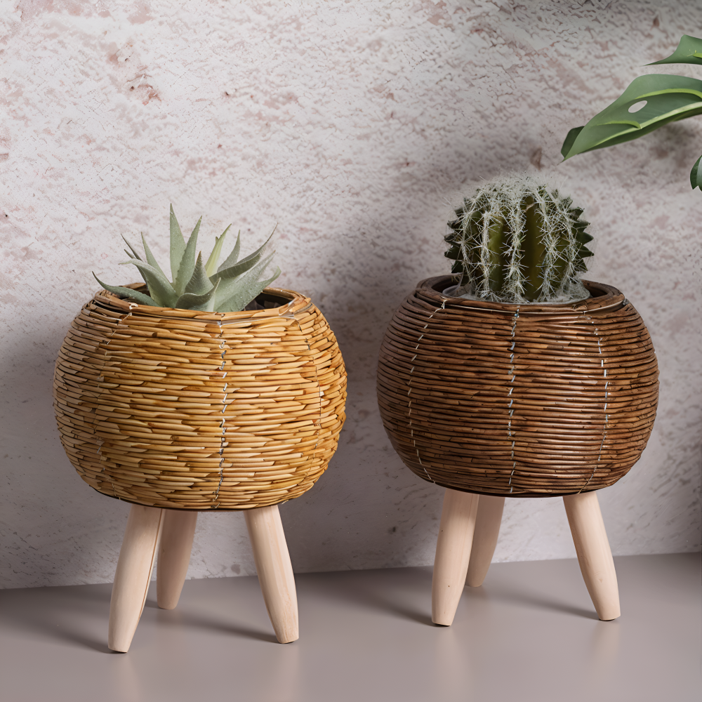 Handvävd Planteringskruka i Rustik Design | Hållbar och Elegant