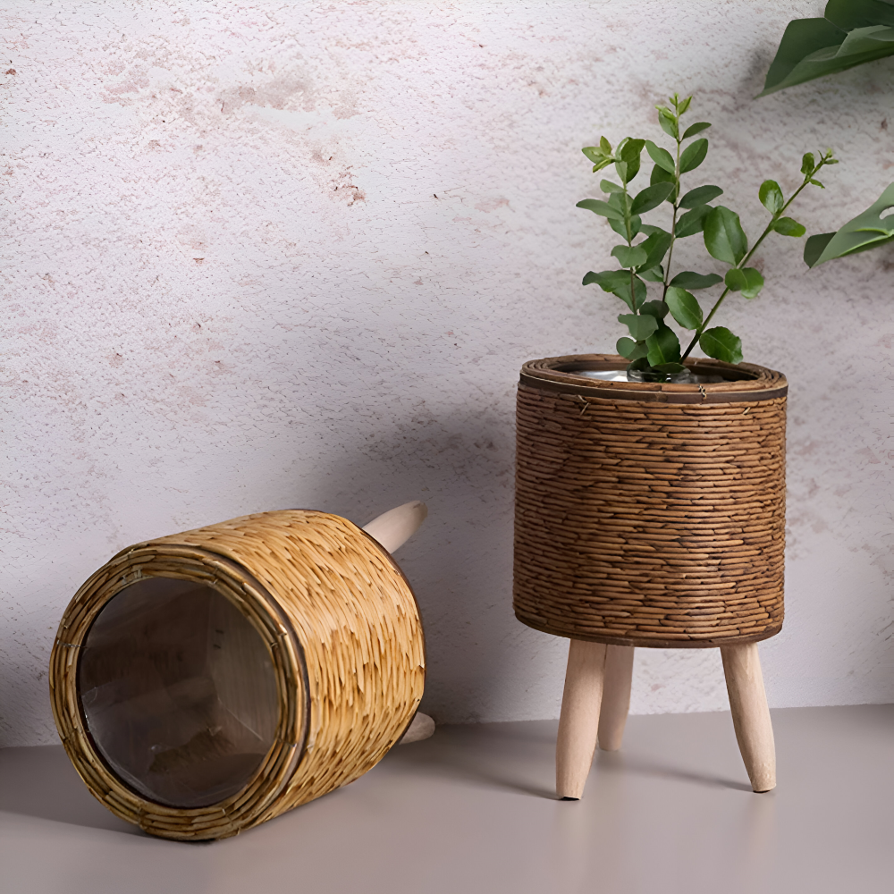 Handvävd Planteringskruka i Rustik Design | Hållbar och Elegant