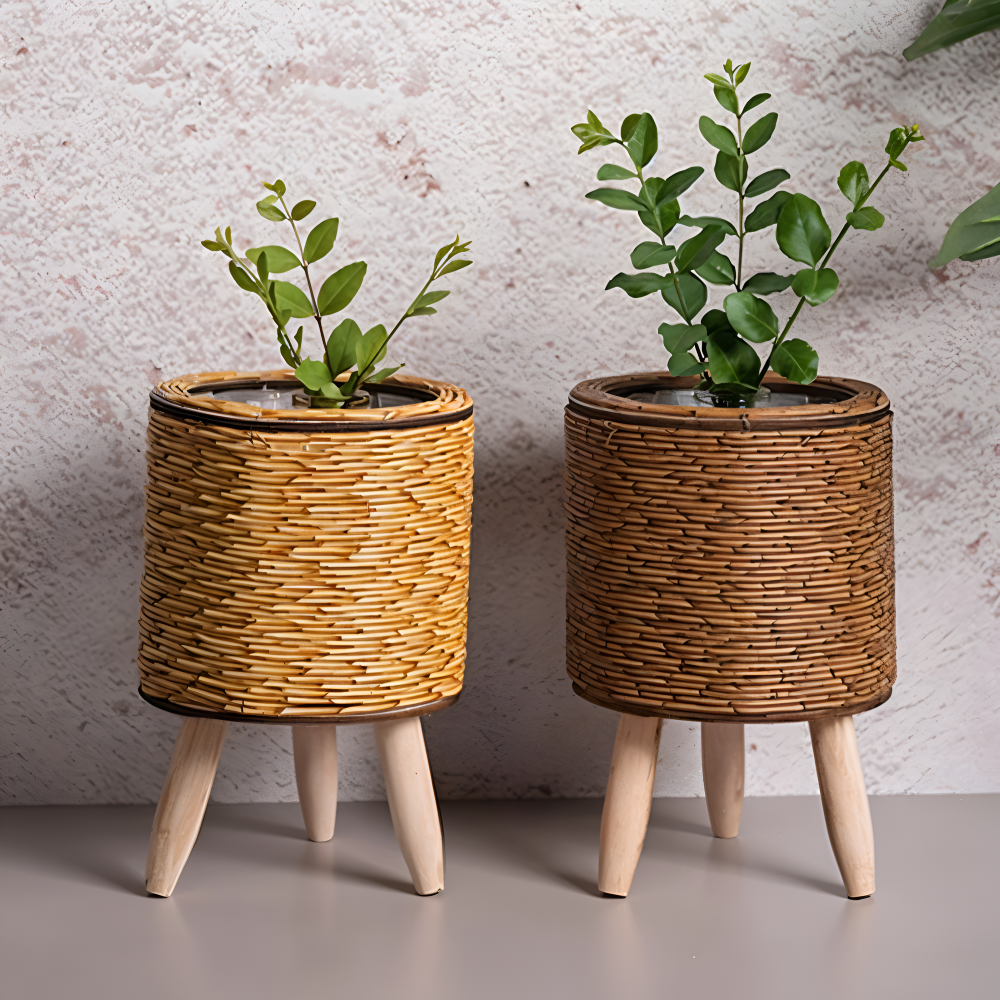 Handvävd Planteringskruka i Rustik Design | Hållbar och Elegant