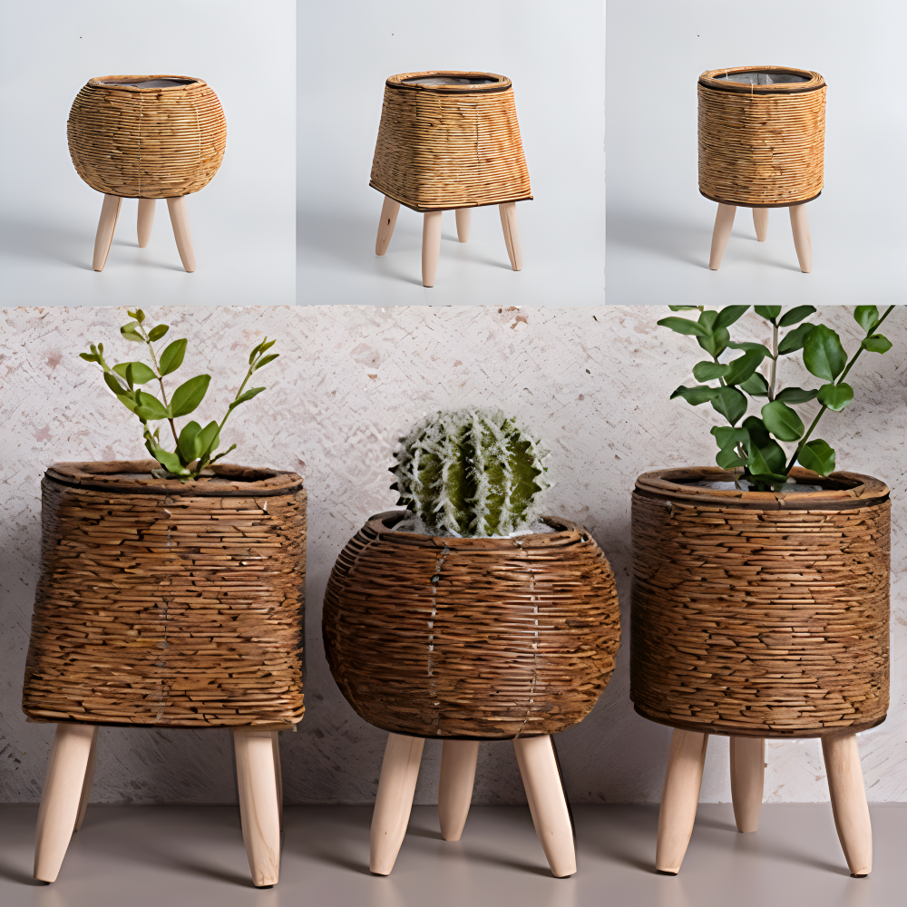 Handvävd Planteringskruka i Rustik Design | Hållbar och Elegant