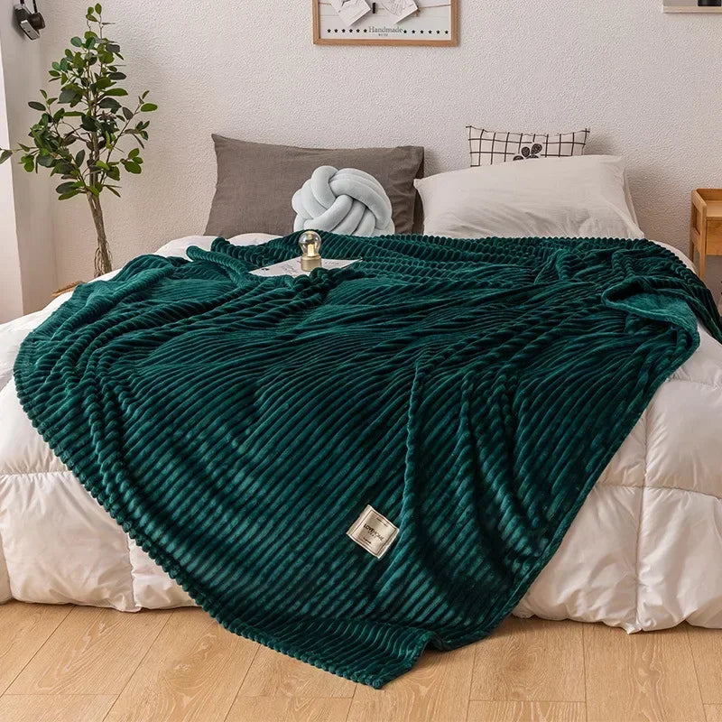 Flanel tæppe | Tykt, varmt og blødt tæppe til sofa, seng og kolde nætter