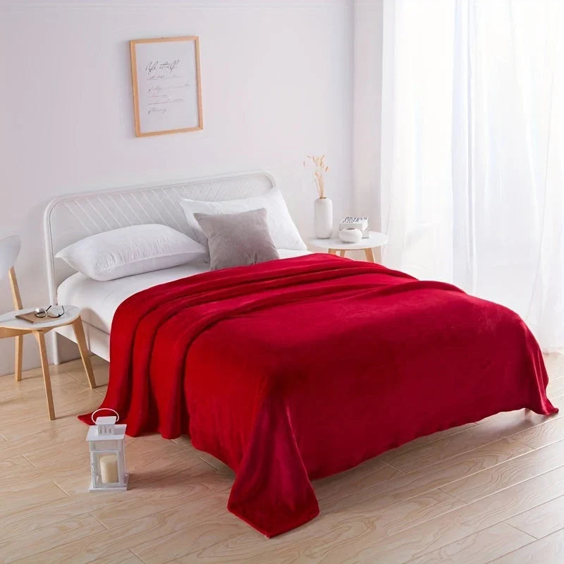 Blød fleece tæppe 150 × 200 cm | Varme hyggedecke til sofa, seng, rejser og camping
