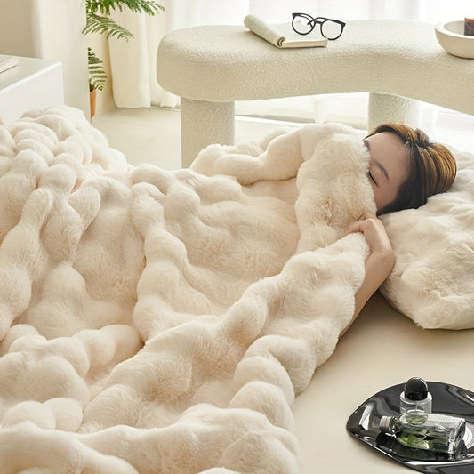 Blød Beige Fleeceplaid – Optimal Varme og Komfort