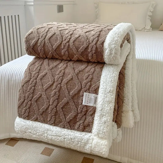 Blødt Sherpa Fleece Tæppe – Komfort i Året Rundt
