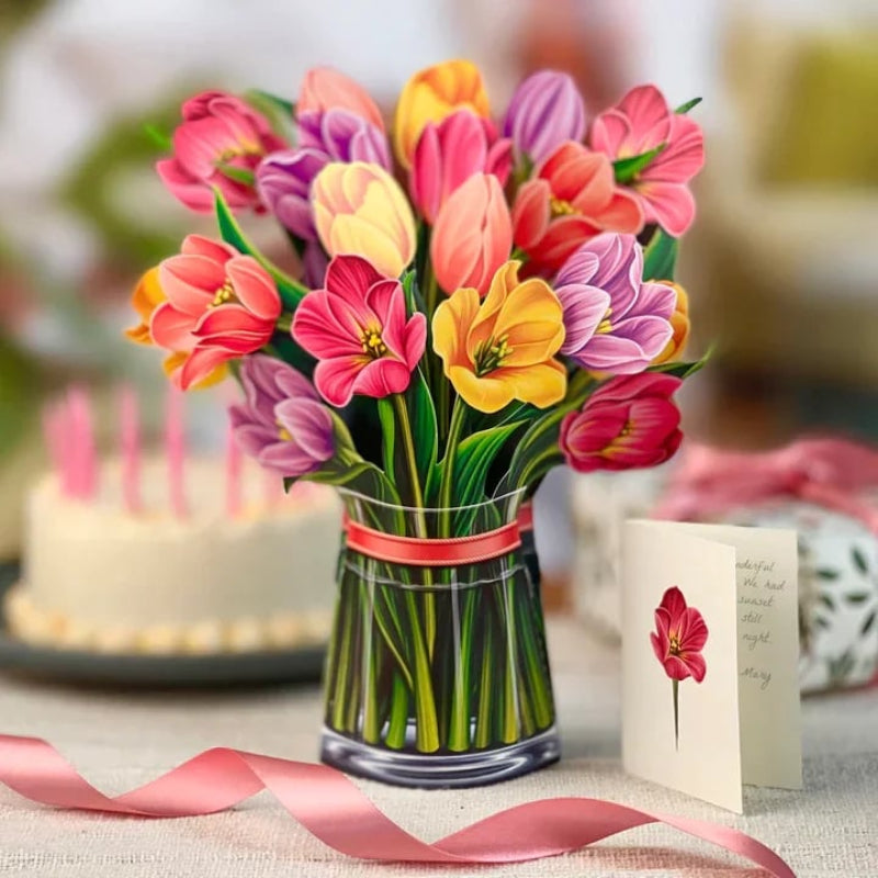 Evighedsbuket: Uforglemmelig 3D Blomsterhilsen i Kort