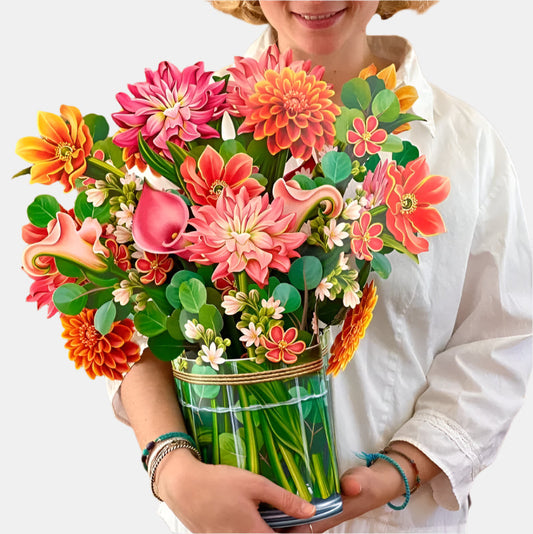 Evighetsbukett: Oförglömlig 3D Blomsterhälsning i Kort