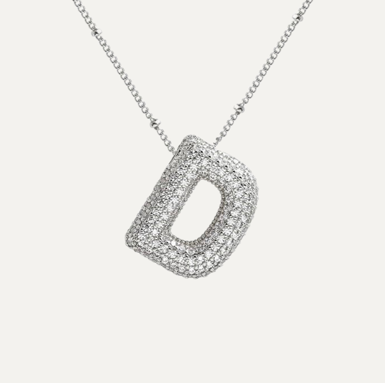 Diamant halskæde med bogstav