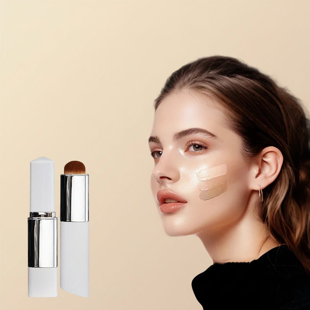 Dual-Endet Foundation Stick med Børste - Naturlig Glød