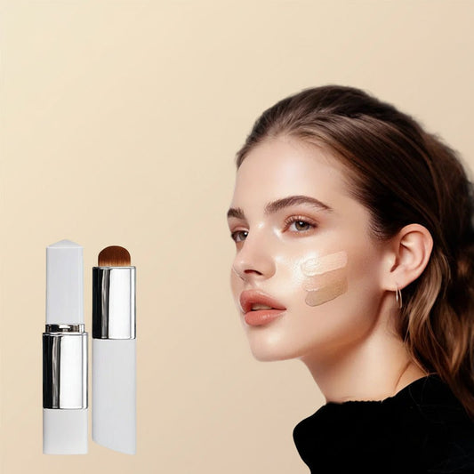 Dual-Endet Foundation Stick med Børste - Naturlig Glød