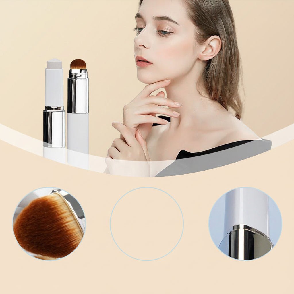 Dual-Endet Foundation Stick med Børste - Naturlig Glød