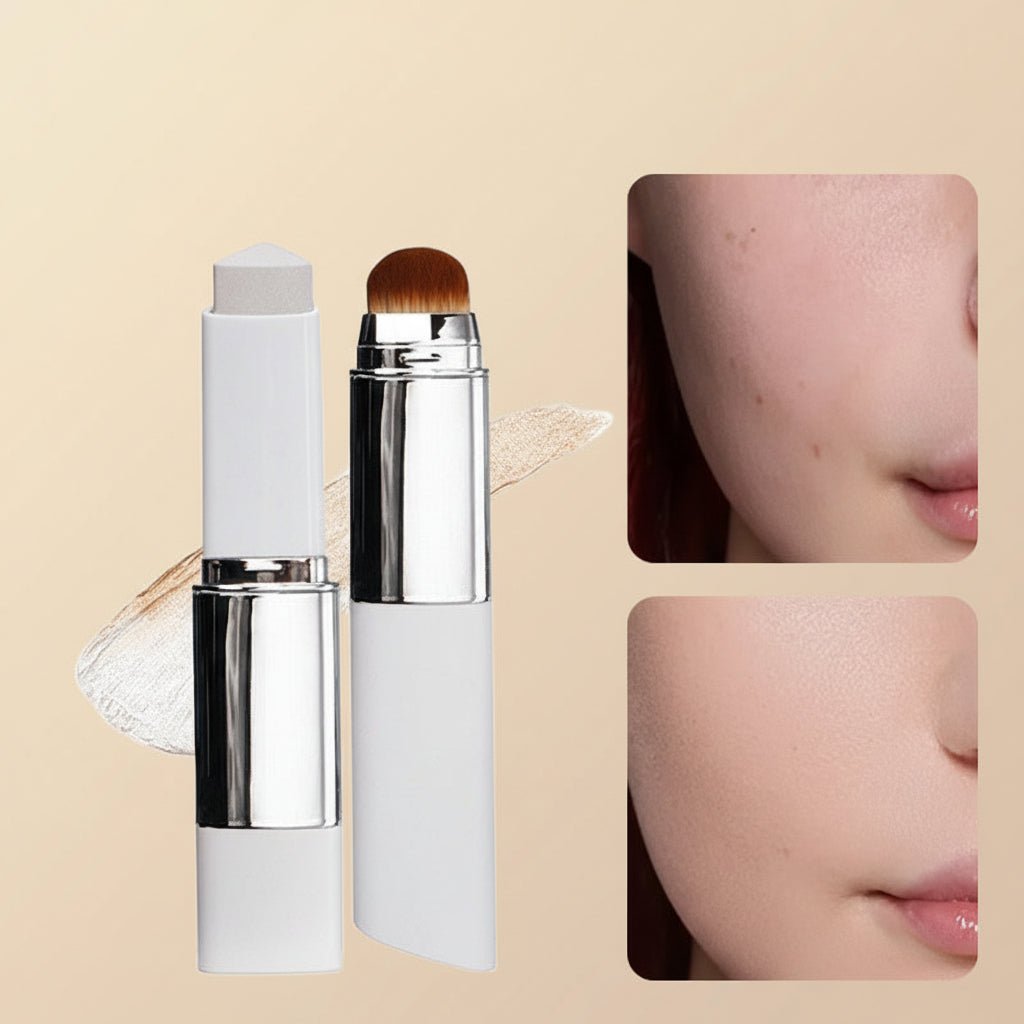 Dual-Endet Foundation Stick med Børste - Naturlig Glød