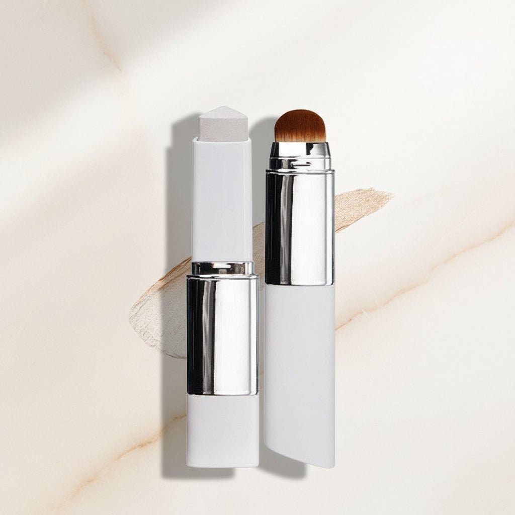 Dual-Endet Foundation Stick med Børste - Naturlig Glød