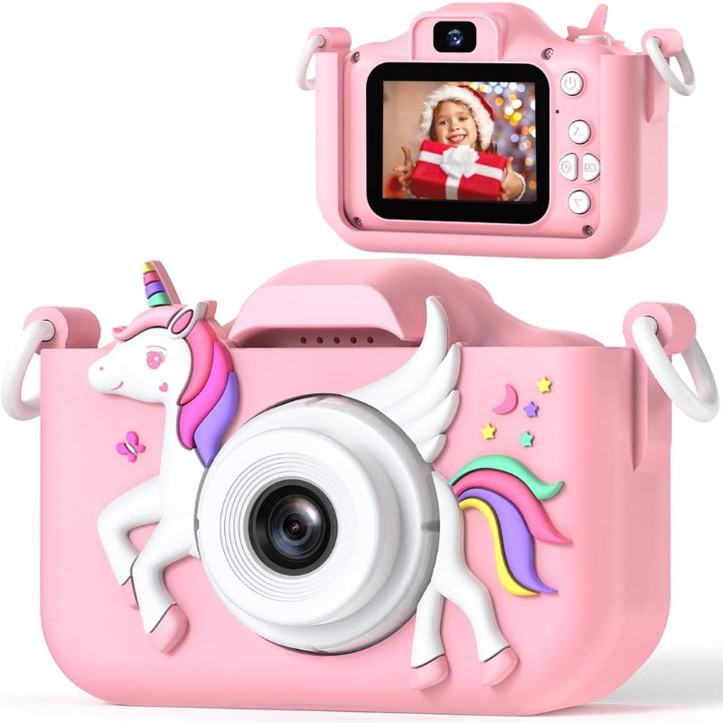 Äventyrlig rosa barnkamera med 1080p upplösning