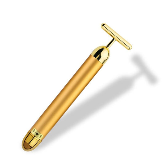 24K Guld T Ansiktsroller Massager för Energi