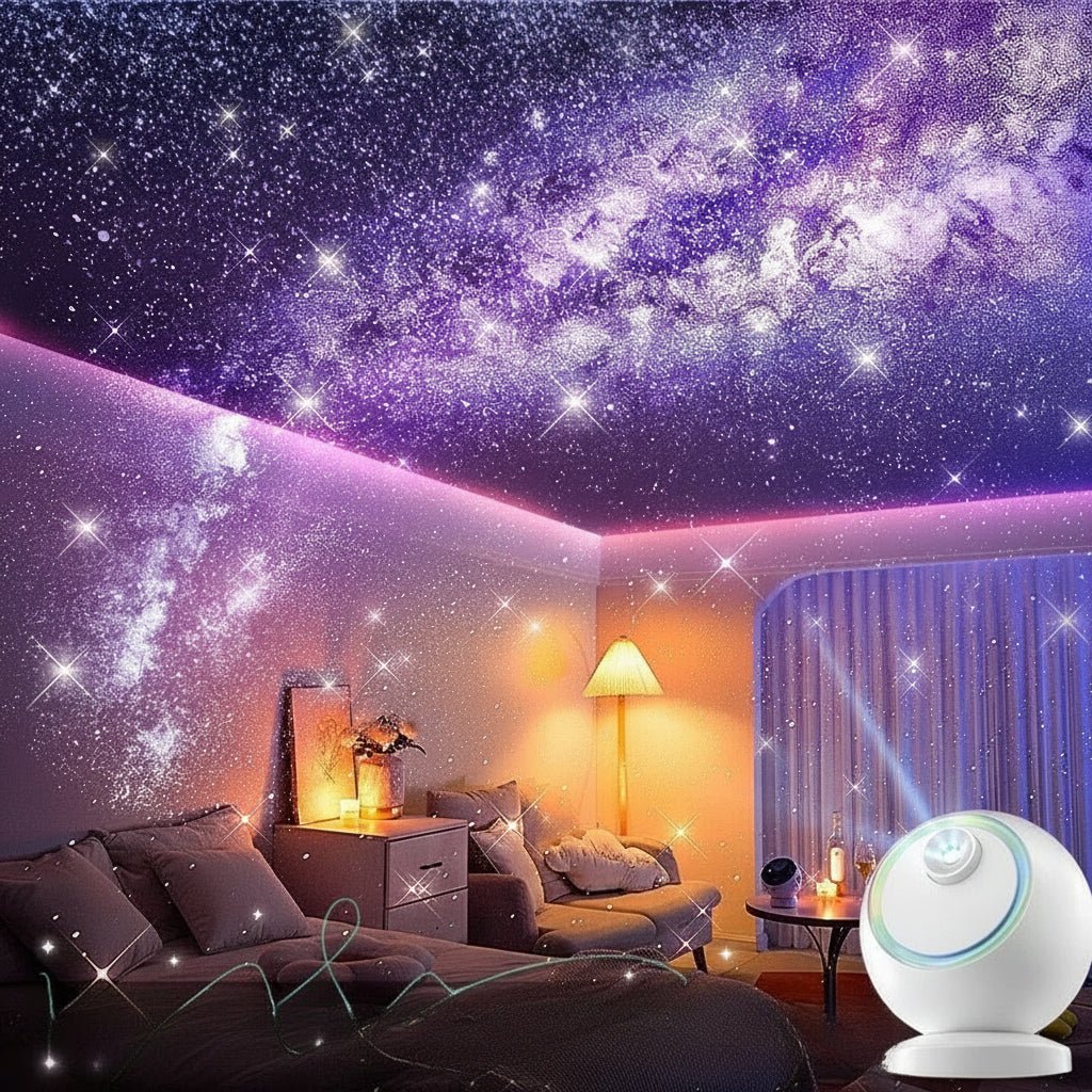 HD Stjerneprojektor med Bluetooth & Hvid Støj - Rolig Atmosfære