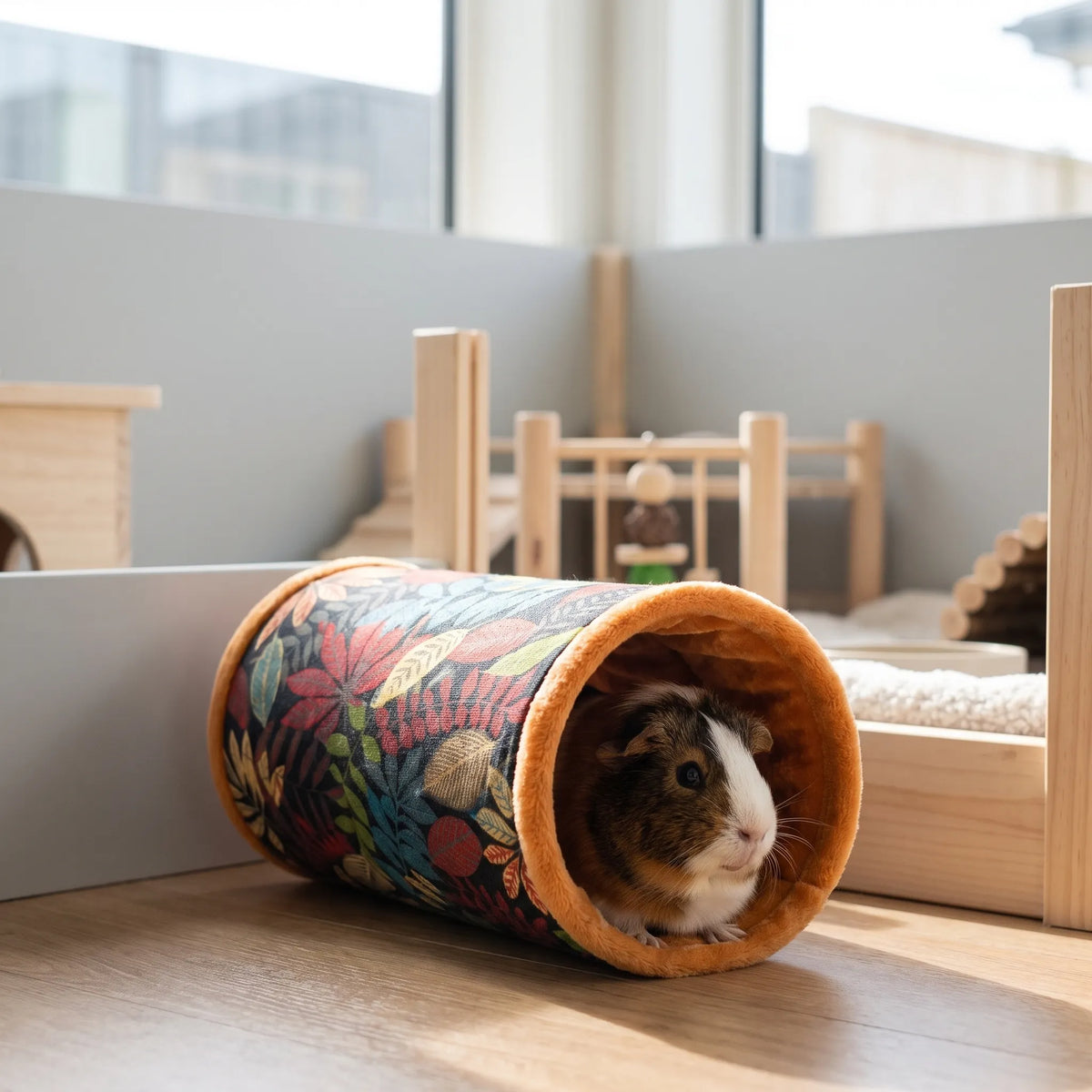 Mønstret cylindrisk tunnel til smådyr - CozyTube