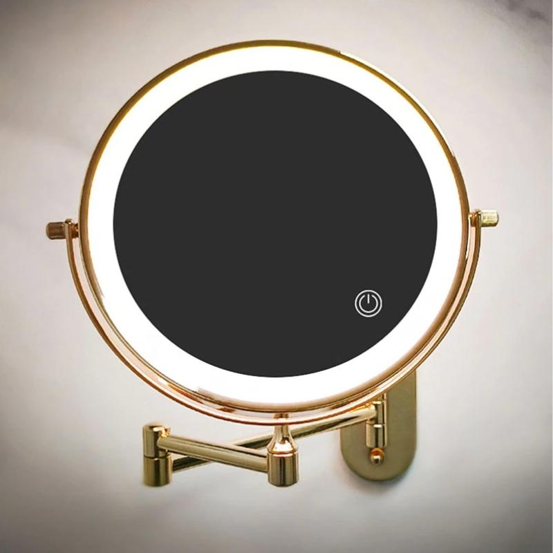 Bärbar LED-spegel med 5x zoom och justerbar belysning