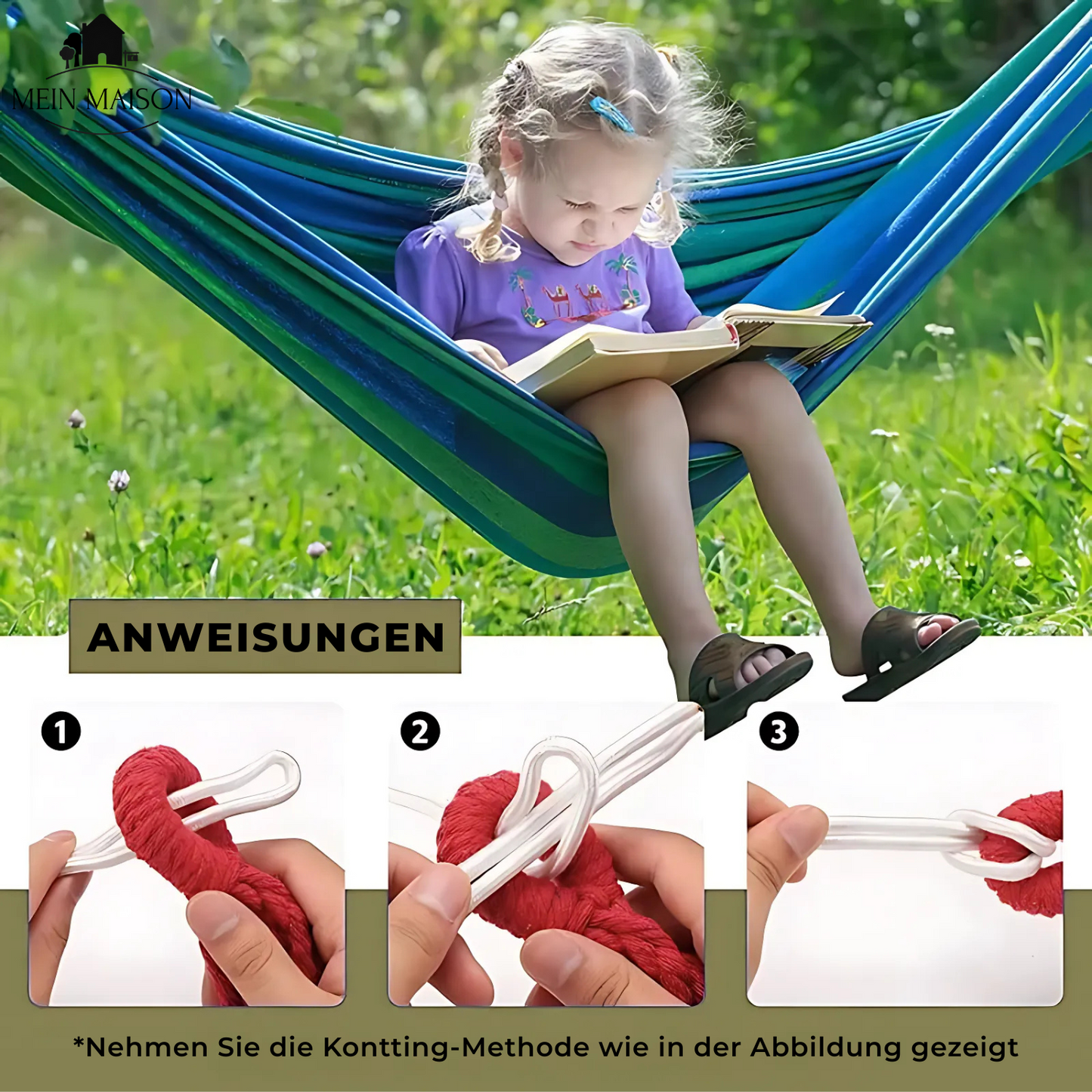 Bekväm Hängmatta | Robust Material | Stabil Design | Maximal Viktkapacitet 200 kg