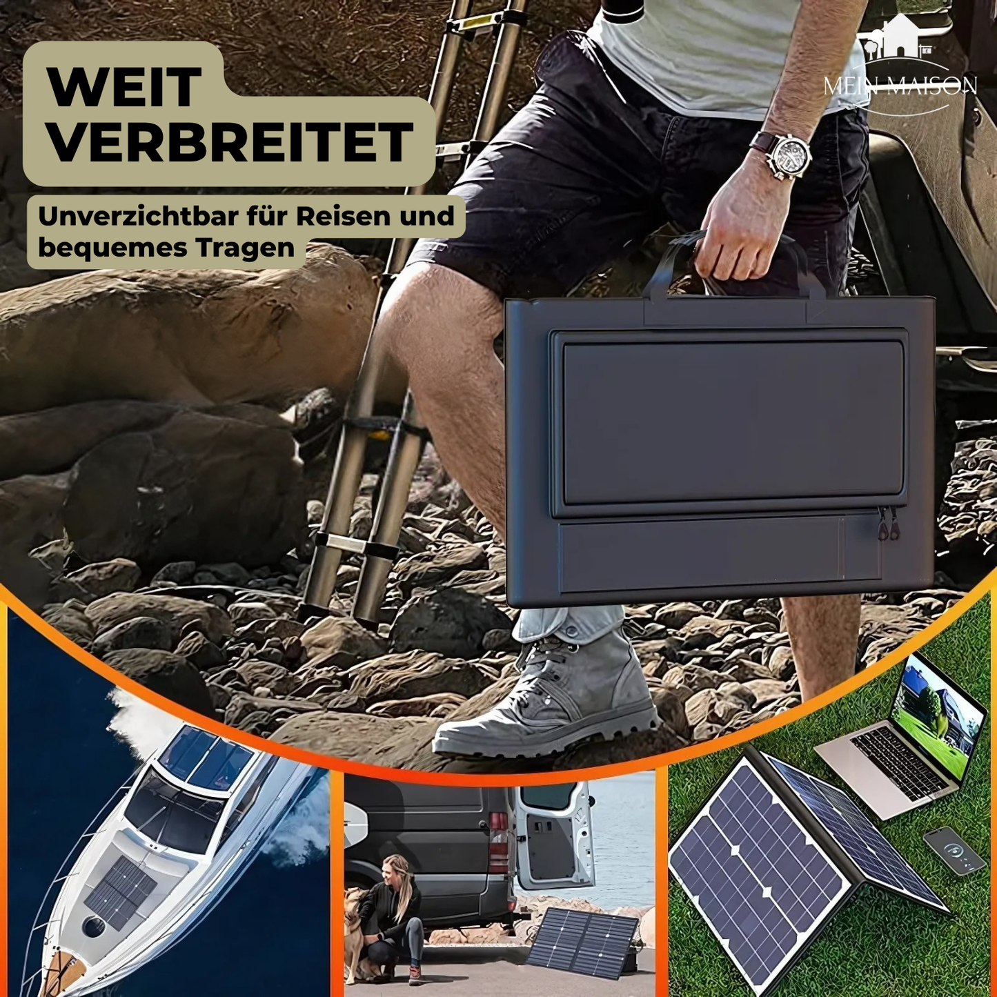 Flexibel solpanelssats 1000W för camping och resor